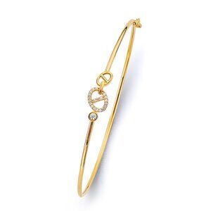 14KT Gold CZ Light Flexible Bangle Bracelet